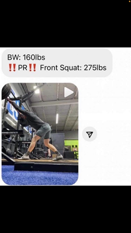 SOCOM II – DM with video: front squat PR 275 lbs at 160 lbs bodyweight