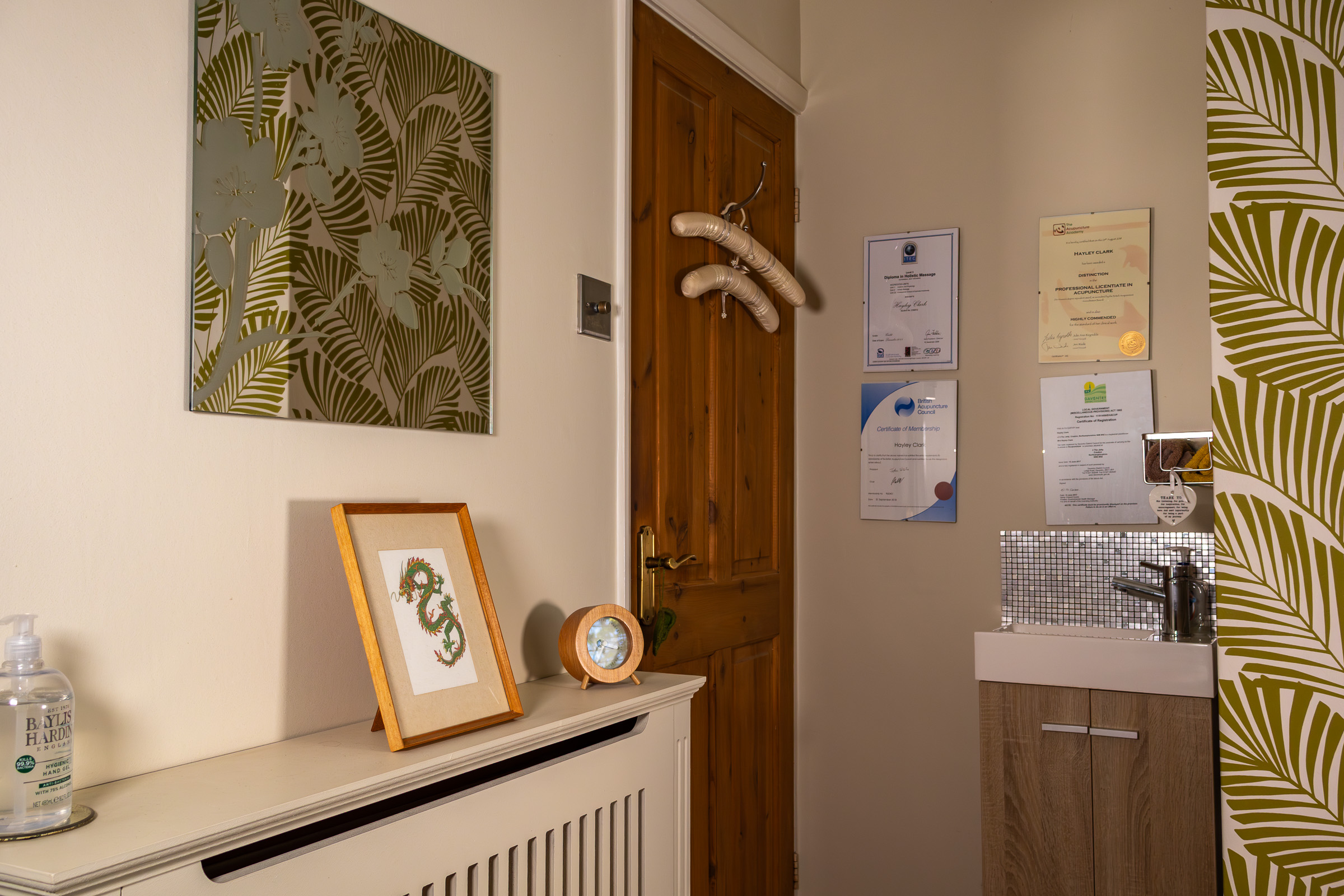 Calm interior of the Hayley Clark Acupuncture treatment space