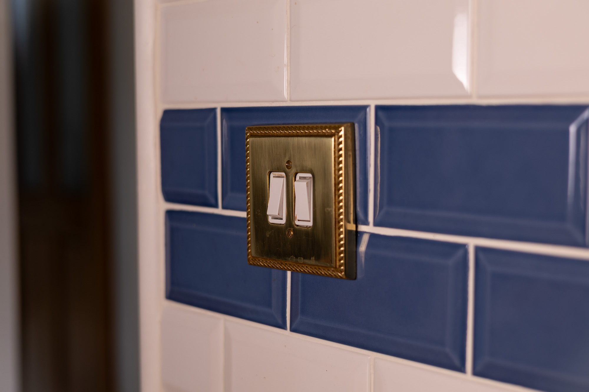 Light switch detail in the property before renovation