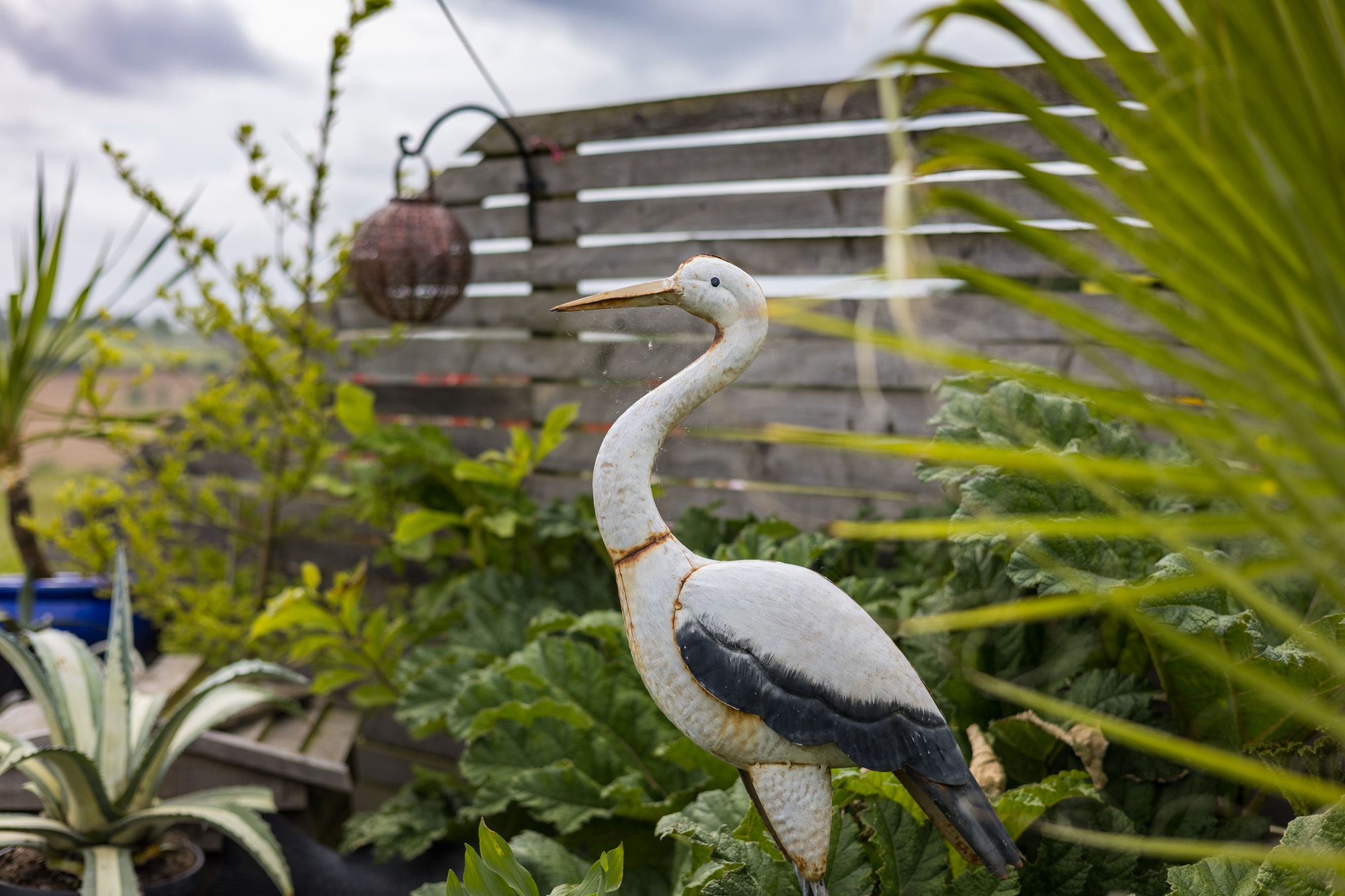 Heron sculpture on display at Creaton in Bloom