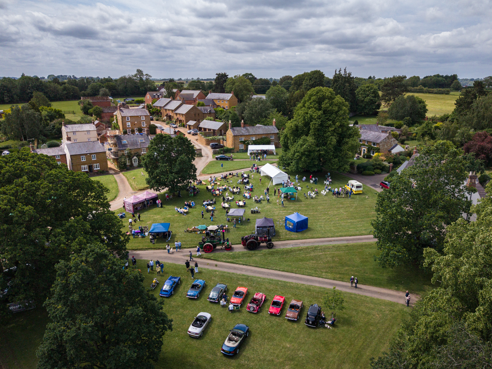 Aerial view of the Creaton in Bloom event, Northamptonshire