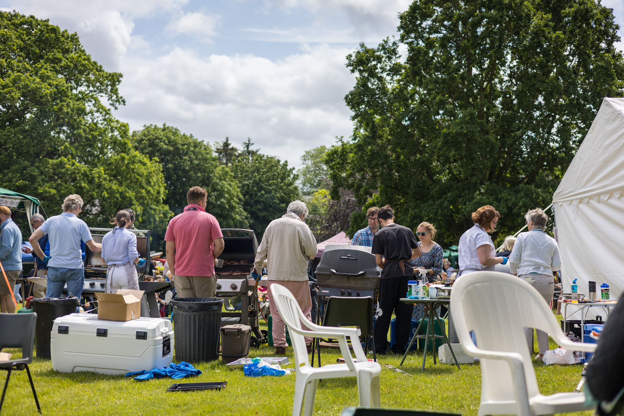 Visitors at the BBQ stall, Creaton in Bloom