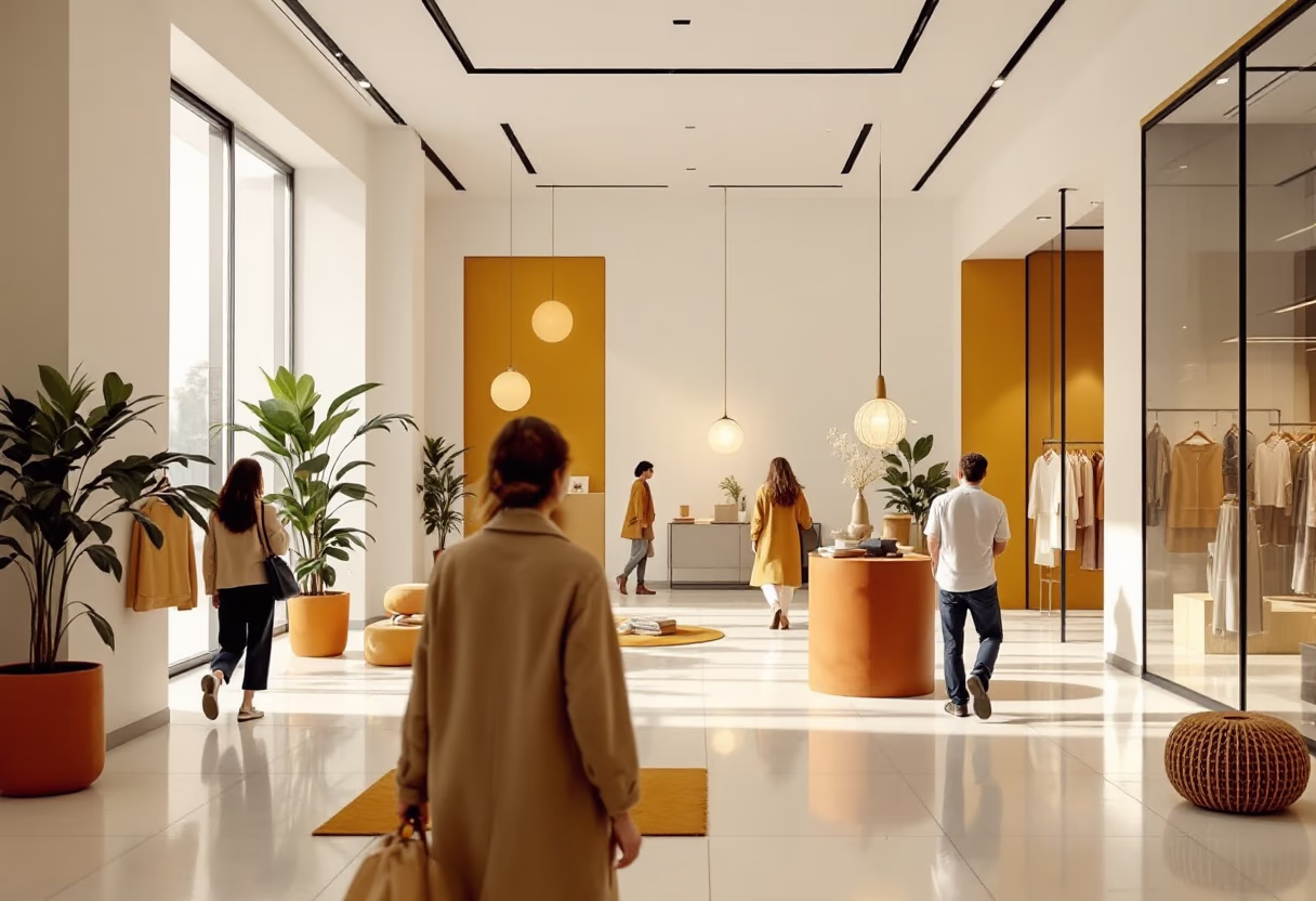 image of bustling department store entryway