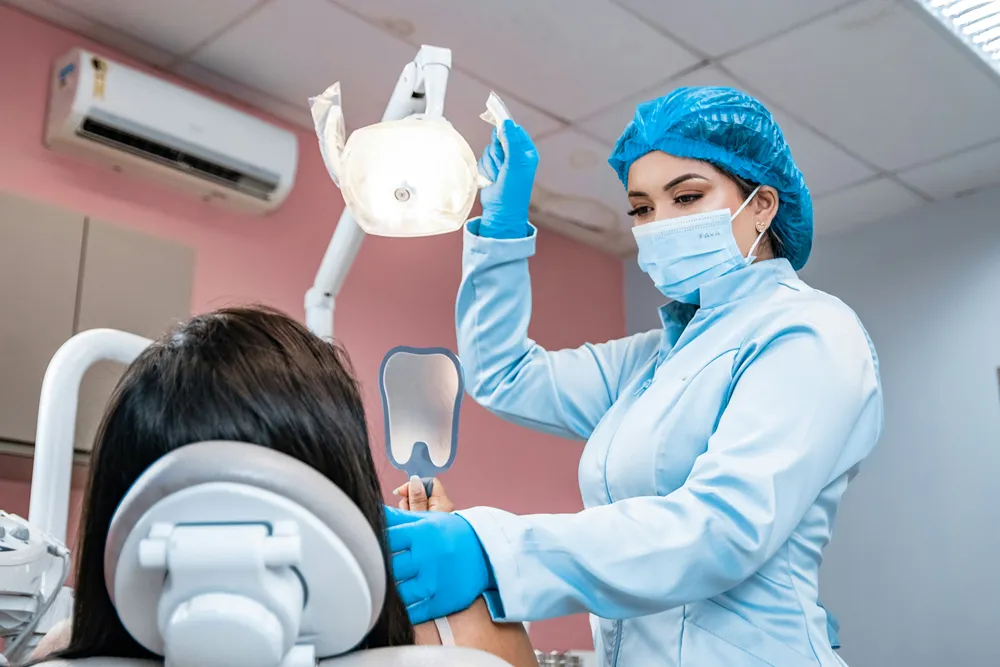 Dentist providing care to a patient