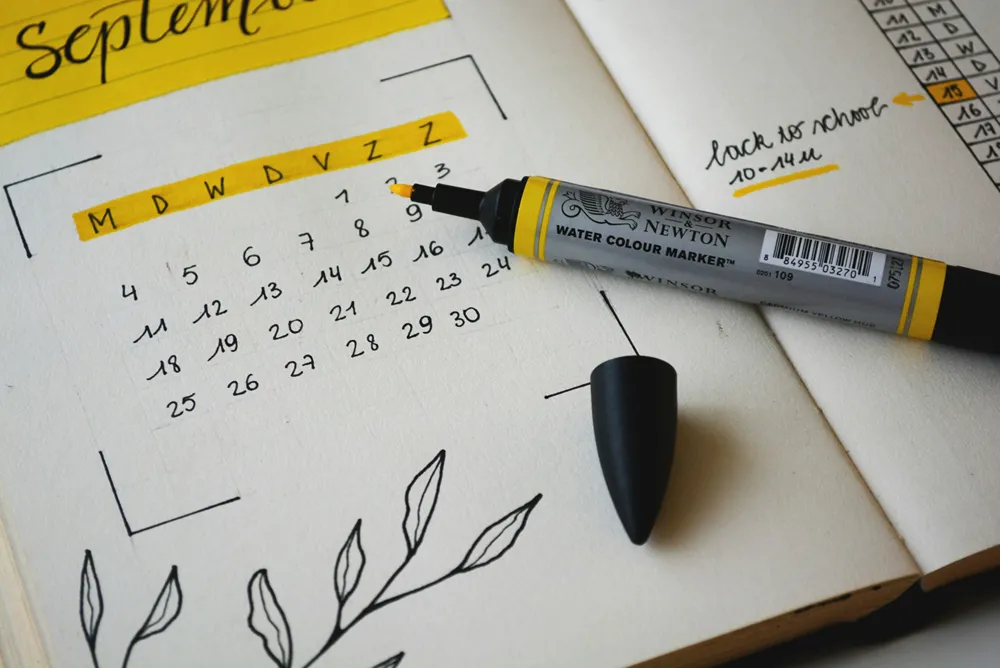 planning content in a notebook