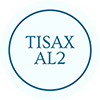 Blue circular badge with text 'TISAX AL2' inside.