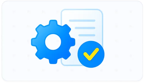 Gear and document icons showing how Verify gives you more consistent, controllable translation output across all content.