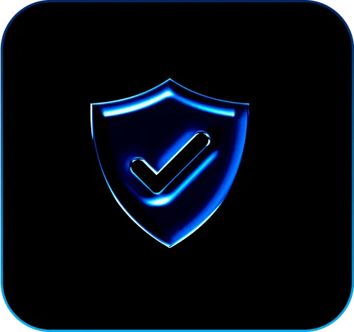 Blue shield with a check mark symbolizing Tiri’s assured multilingual content quality, delivering culturally aligned and consistent output.