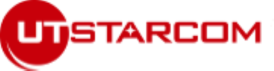 UTStarcom logo with 'UT' inside a red circle and 'STARCOM' in red text to the right.