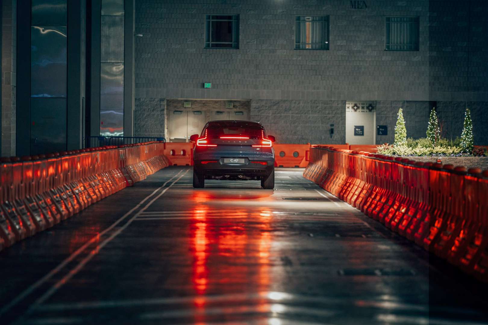 A Volvo car on a ride and drive course hosted by ShowMax marketing.