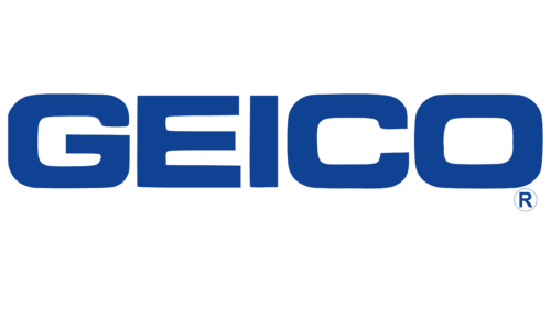 GEICO company logo in blue capital letters.