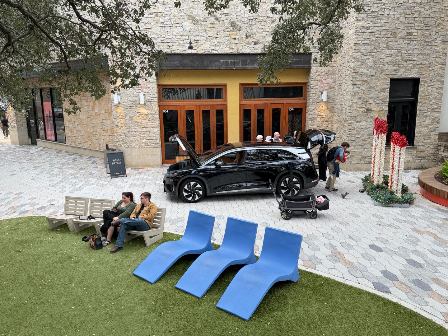 A Volvo car on a ride and drive course hosted by ShowMax marketing.