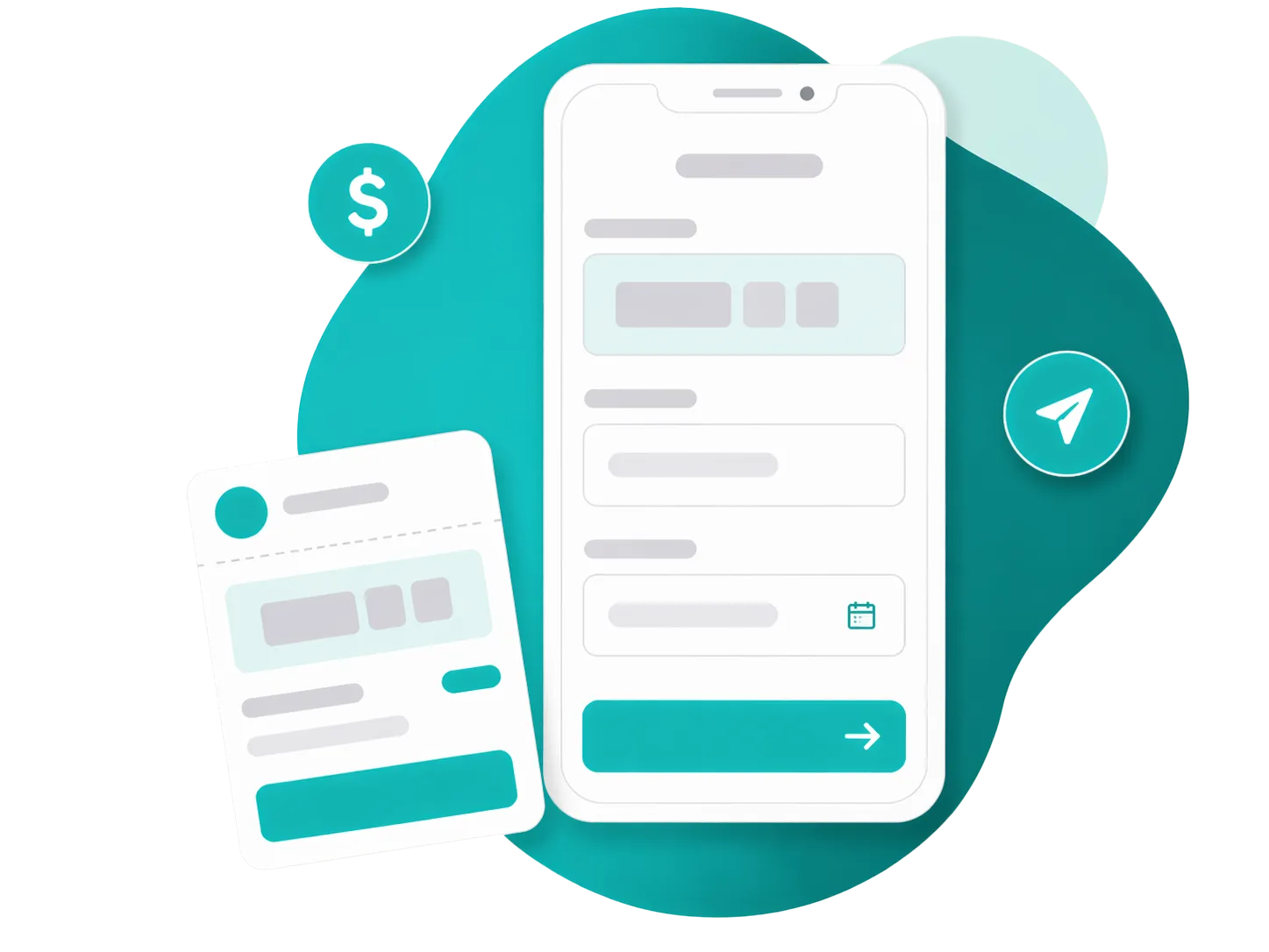Dashboard view of a payment request with amount, due date, and attached receipt
