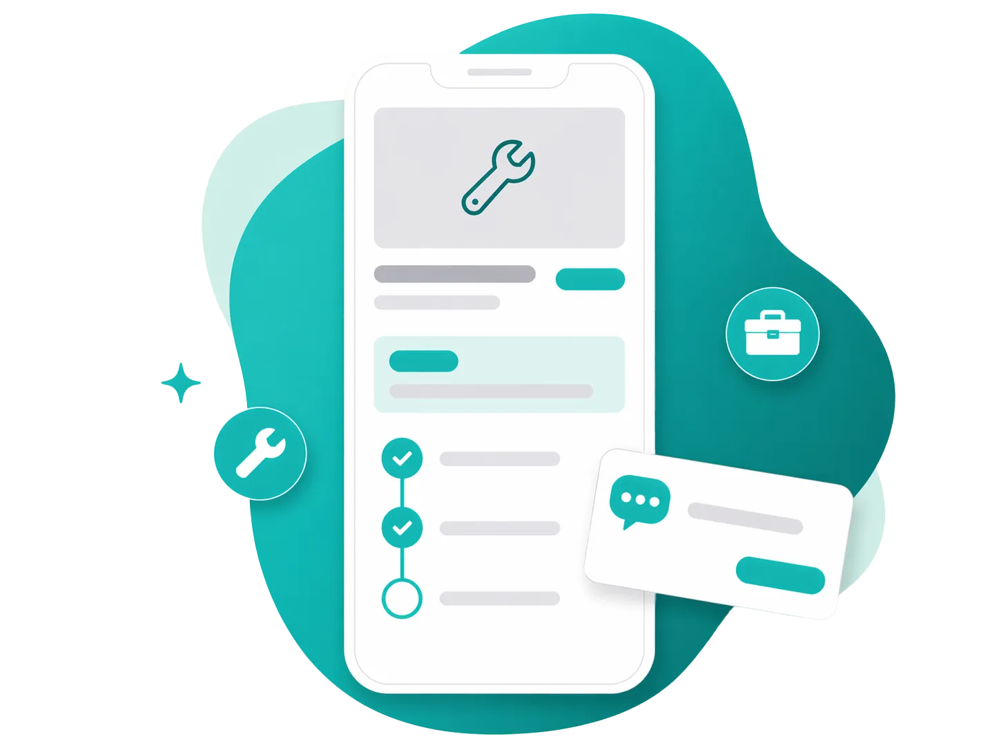 Maintenance ticket detail view with tenant-submitted photos and status timeline