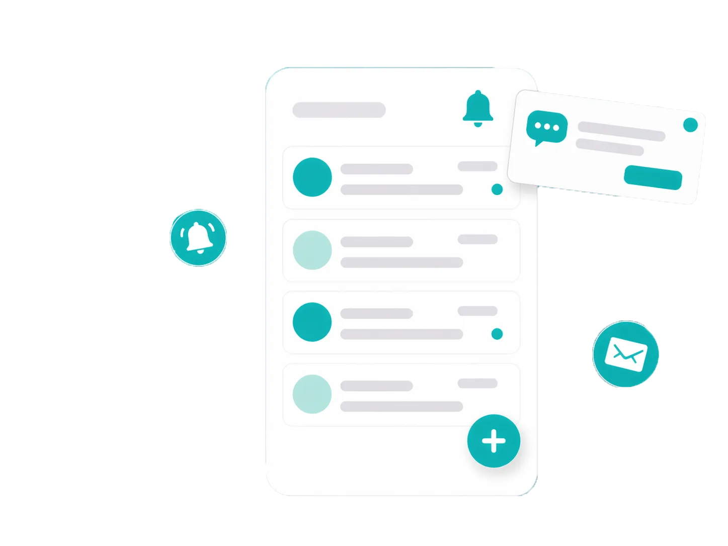 Messaging view with threads organized by property and tenant