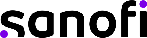 Sanofi logo in purple text with a purple dot above the letter i and a smaller dot above the letter o.