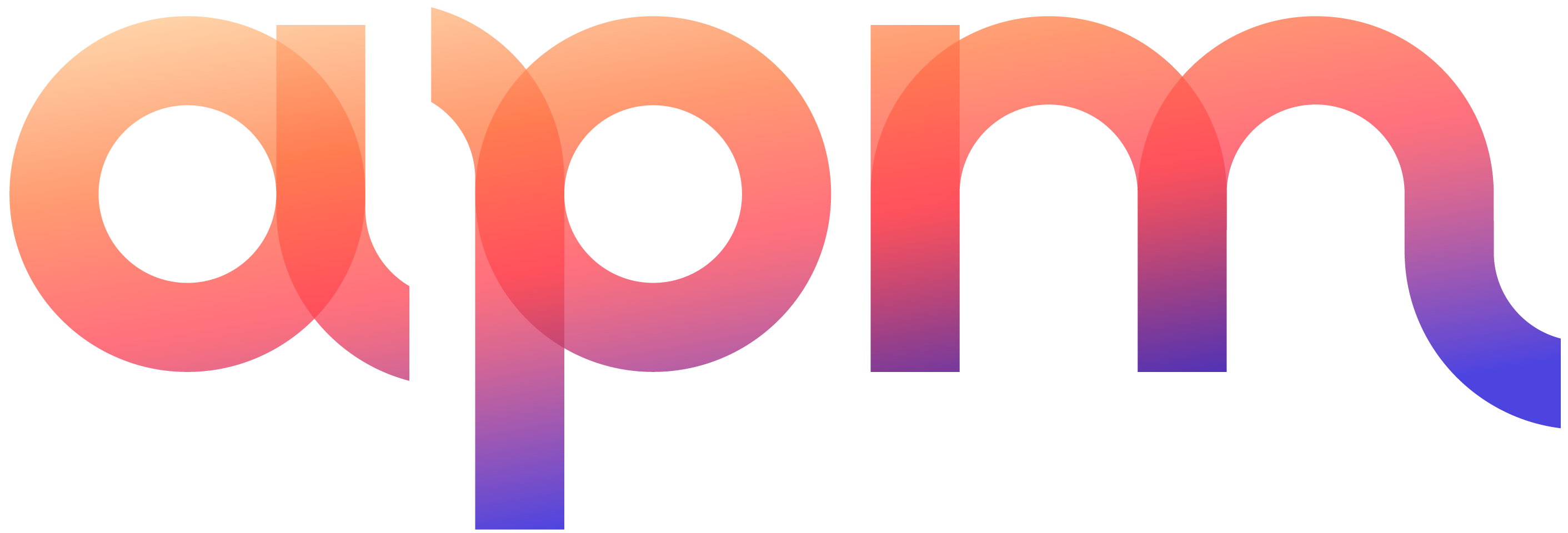 Gradient logo text spelling 'apm' with shades of orange, pink, purple, and blue.