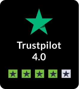 TrustPilot Reviews Badge, 4.0 stars
