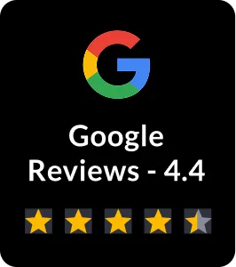 Google Reviews Badge, 4.4 stars