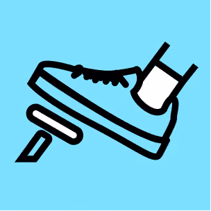 Icon of a glowing light bulb and a clipboard with a bottle and checklist on a purple background.