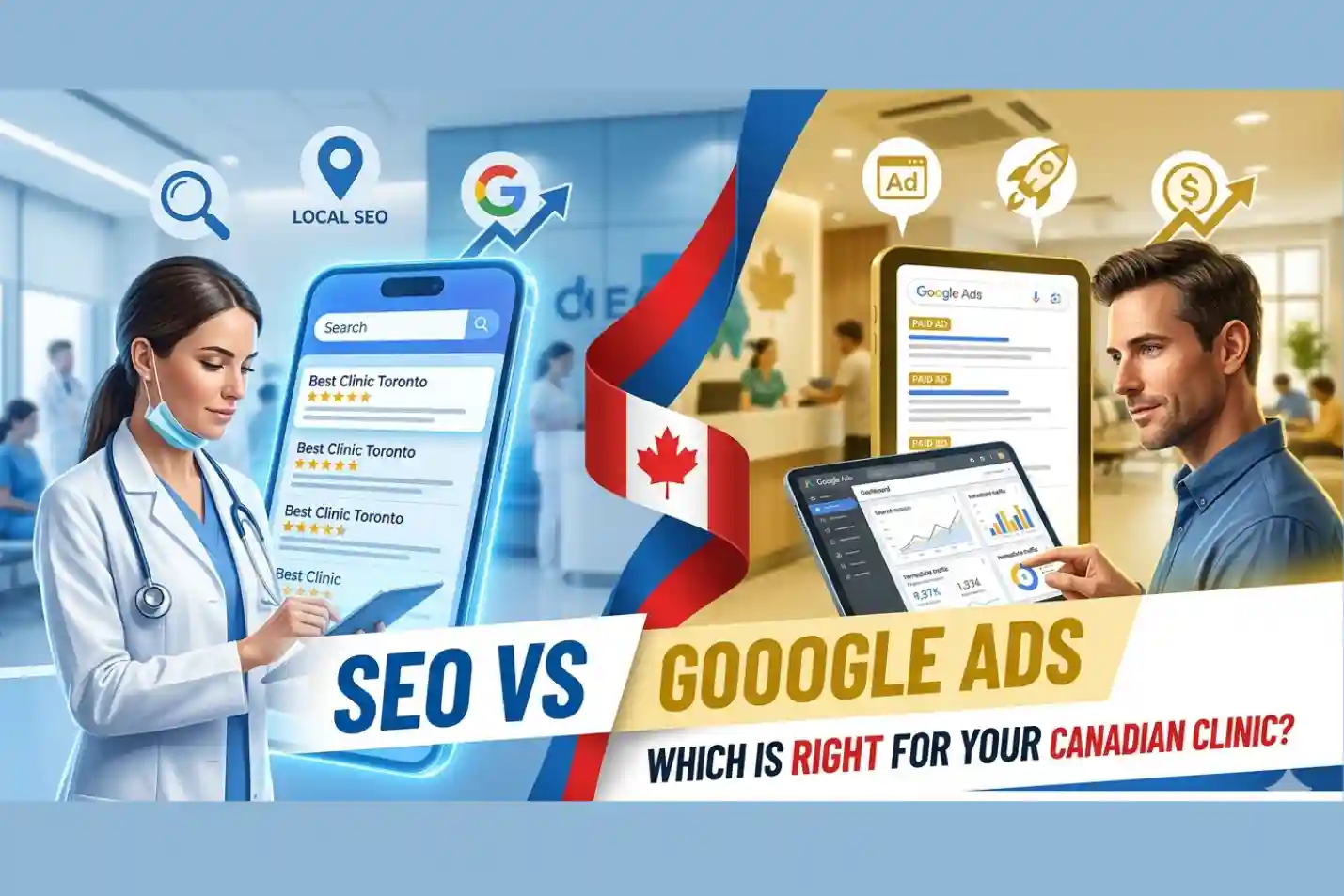 SEO vs Google Ads for Canadian Clinics: Which is Right for You?