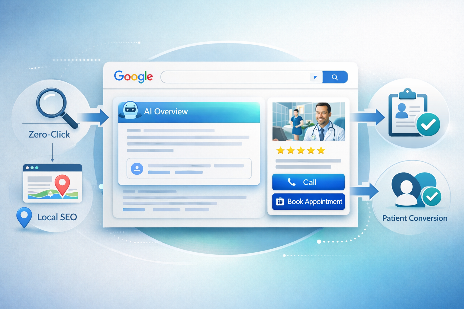 How to get patient bookings when Google provides the answer without the user ever visiting your site.