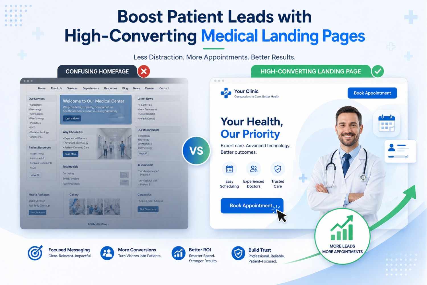 Medical Landing Pages vs Homepages for Ads ROI