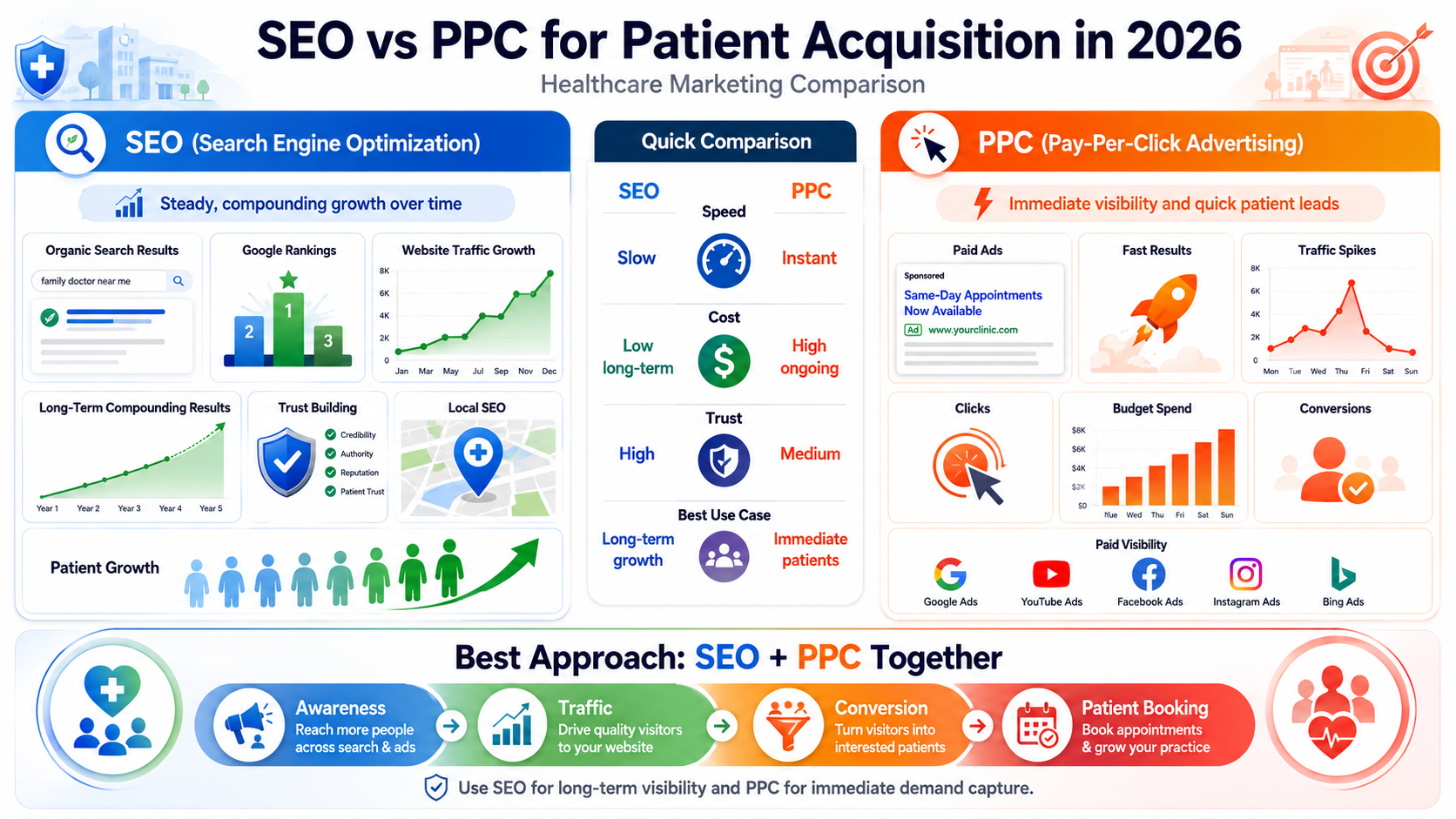 Healthcare SEO vs PPC