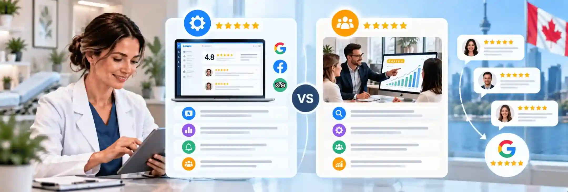 Review Management Software for Clinics or a Reputation Agency: Which Should Canadian Clinics Choose?
