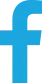 Facebook logo in blue lowercase 'f'.