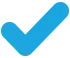 Blue checkmark icon.