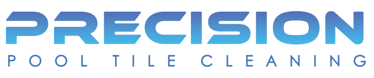 Blue and gradient logo for Precision Pool Tile Cleaning service