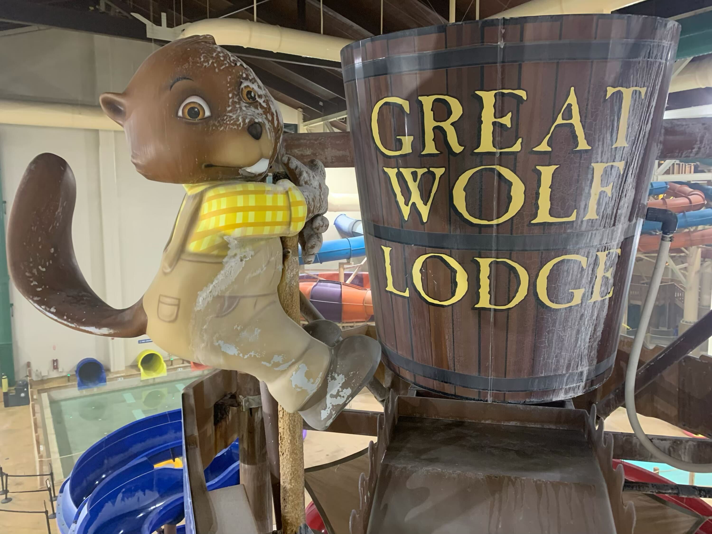 Calcium Buildup on Water Park Bucket