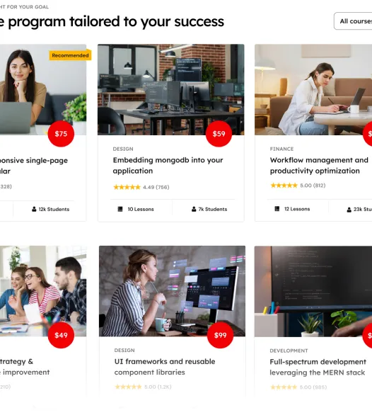 landing course two screenshot