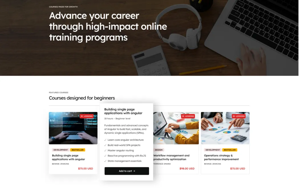 landing course one screenshot