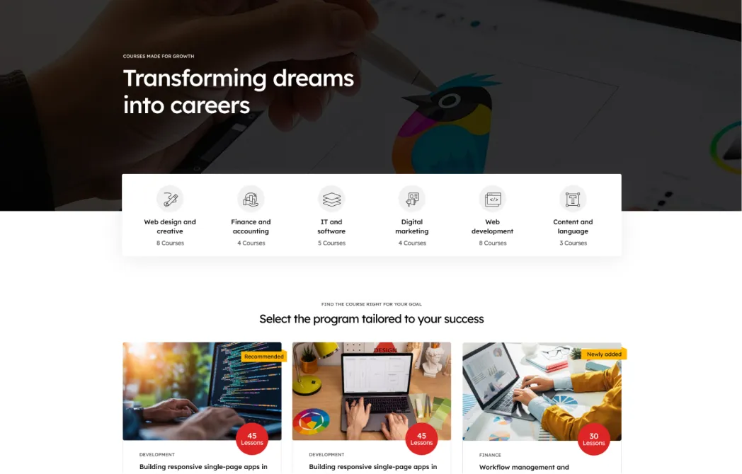 landing course three screenshot