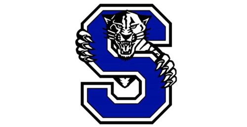 Blue letter S with a fierce tiger face and paws gripping the letter.