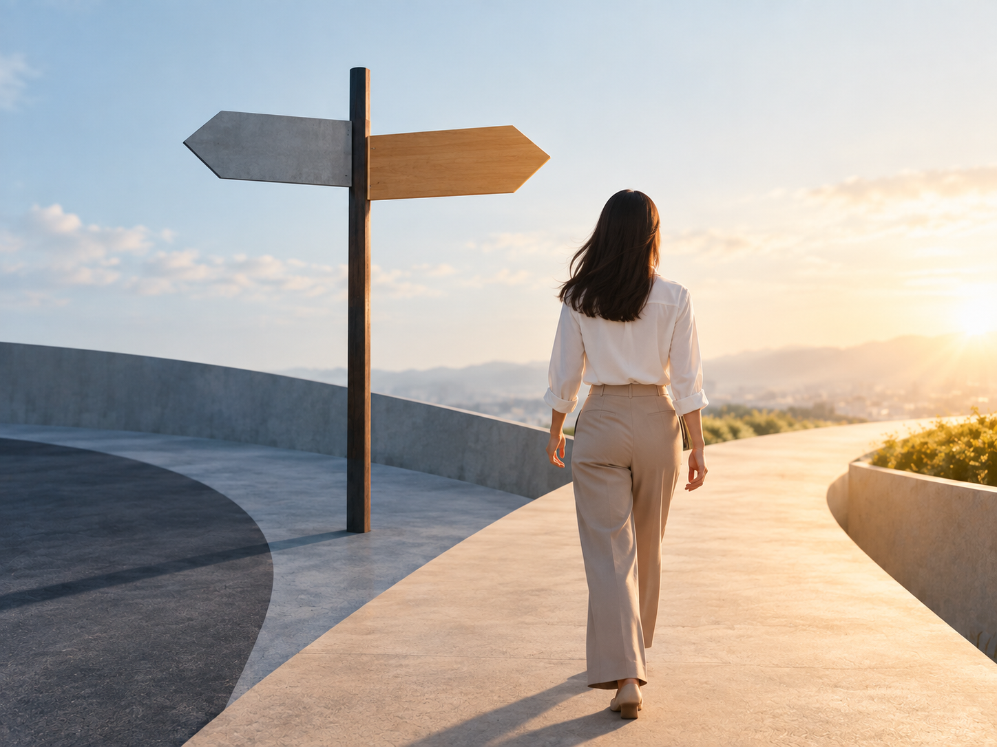 Coach at a crossroads representing the transition to the new ICF PCC MCC credentialing exam