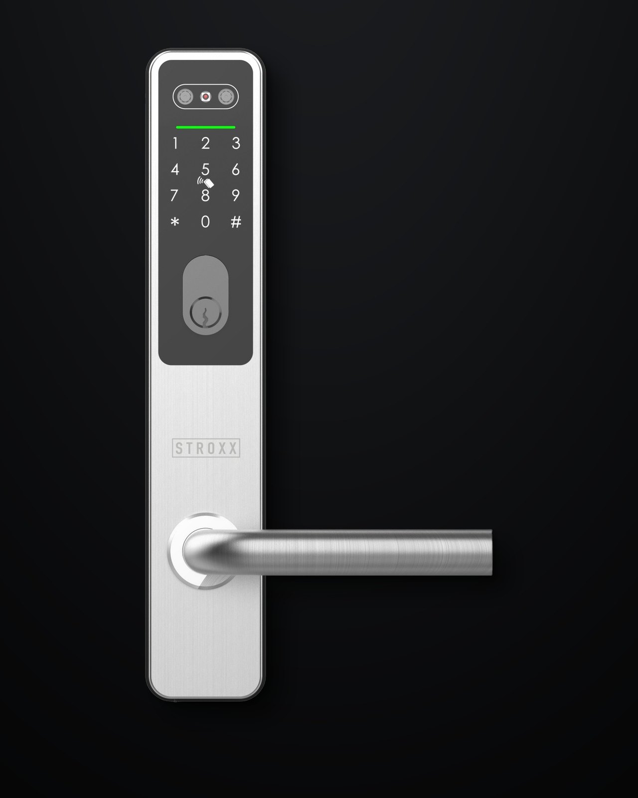 Smart Lock ST-3 set forfra med scanner, tastatur og cylinder