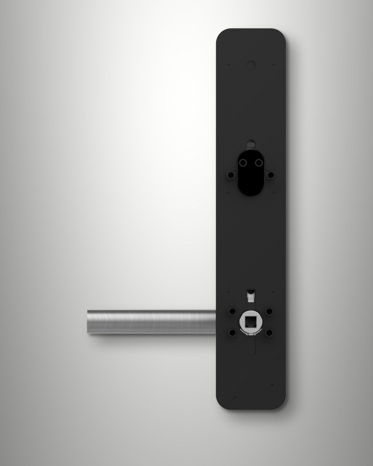 Indvendigt skilt på Smart Lock ST-3 med batterirum og privatknap