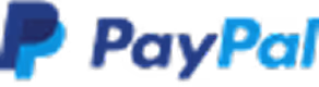 PayPal logo with stylized P icon and text in blue.