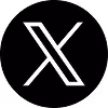 White stylized letter X on a black background.