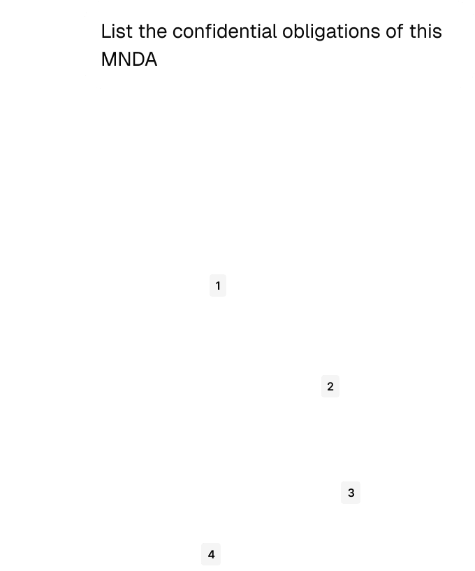 Chat bubble with text: 'Improve my duration clause and suggest several alternatives.' and a small user profile picture in the top-right corner.