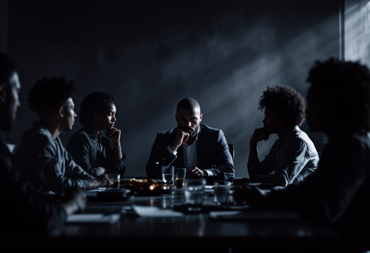 image of a diverse team in a meeting (for a edtech)