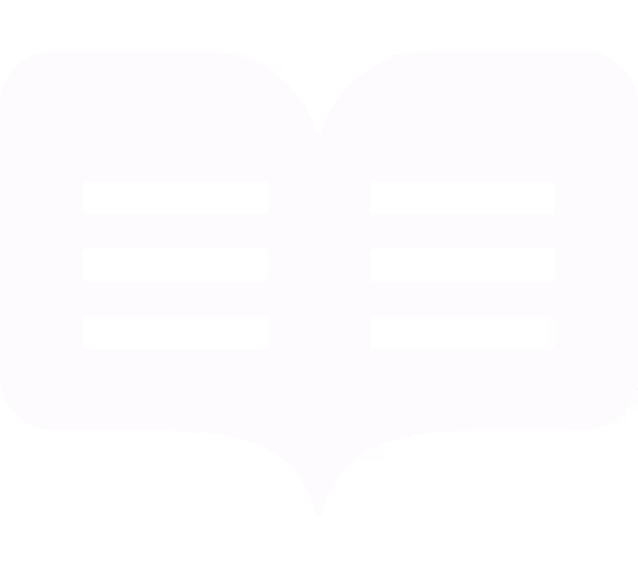 Icon of an open book with three horizontal black lines on each page representing text.