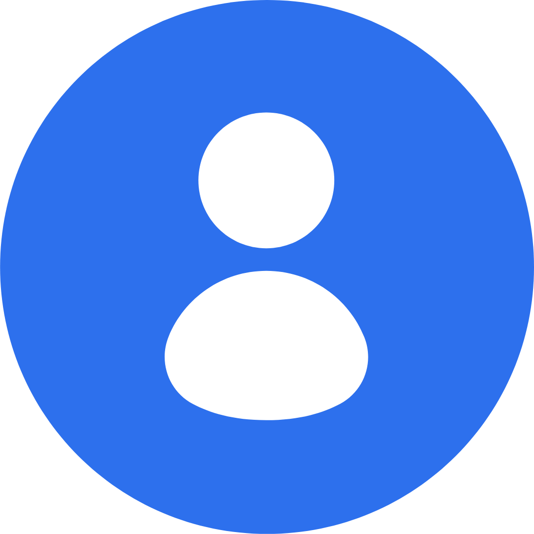 White user profile icon inside a blue circle.