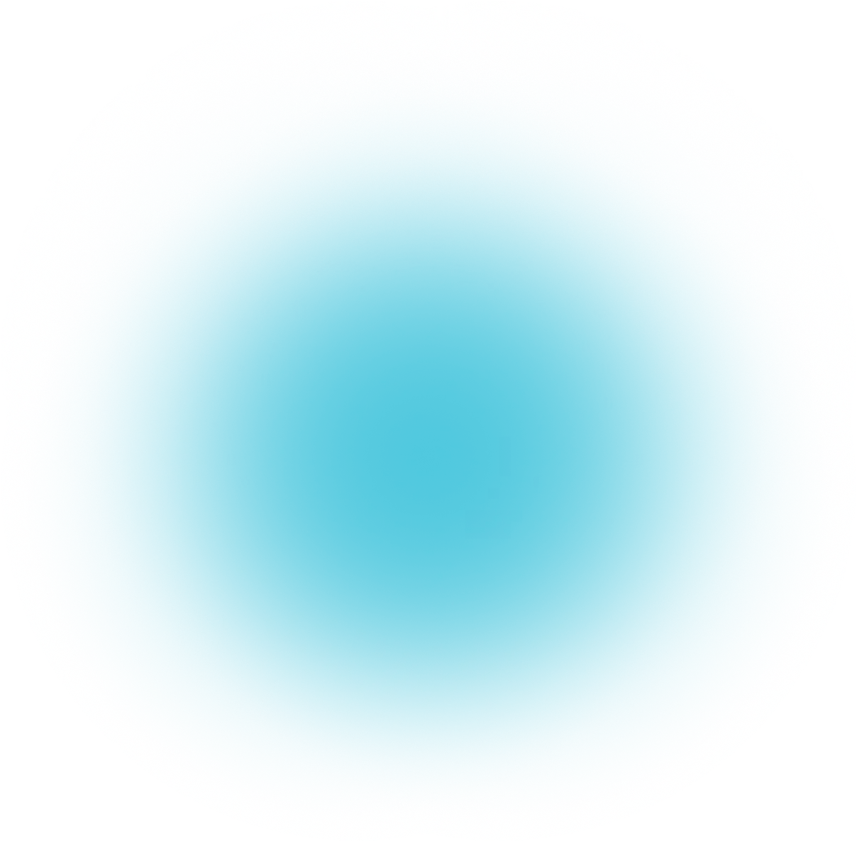 Blue circular glowing light with a soft gradient fading outwards.