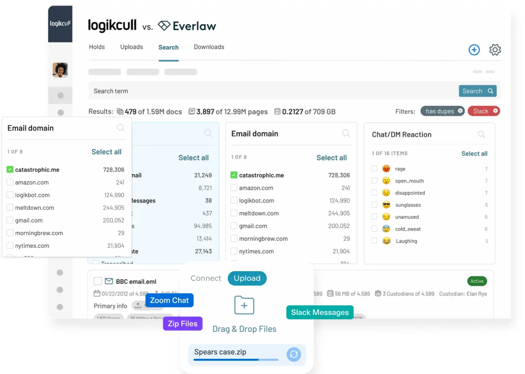 A legal hold hero graphics - laptop with icons
