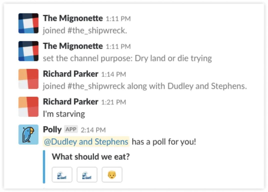Internal polling in Slack