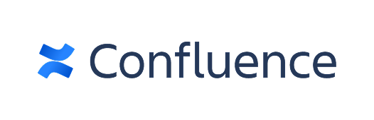 Confluence logo with a blue abstract symbol to the left of the word 'Confluence' in dark blue letters.